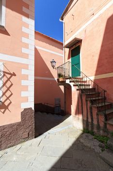 typical  Ligurian village,  San Rocco in Camogli, Italy
