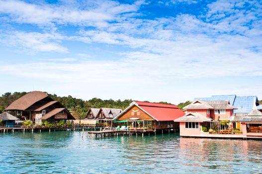 Seaside villas for tourists in Thailand.