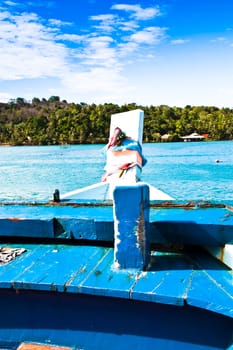 Front of fishing boat. To prepare Heading back to shore.