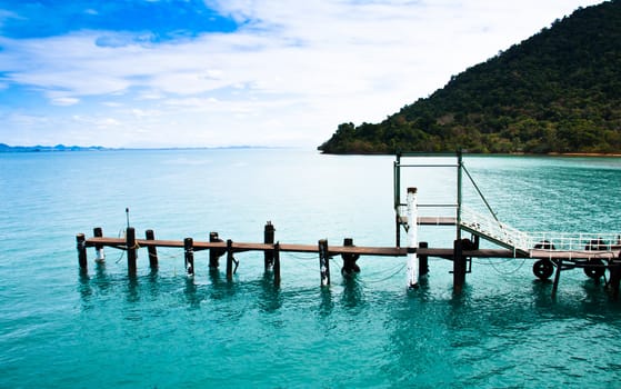 Small jetty  for transfer tourists  in thailand