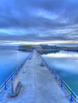 Nothe Fort & Weymouth Harbour Entance in Dorset England High Dynamic Range Image