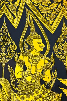 This is an art that is often seen by the wall paintings in Thai temples. No any trademark or restrict matter in this photo.