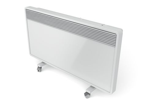 Mobile convection heater on white background