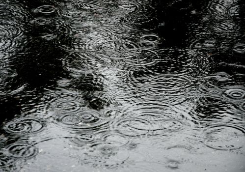 Raining and wave effect on road