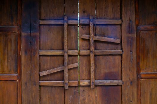 old wooden gate and door