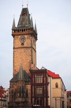 Overview of Prague Town Hall at dawn, Czech Republic