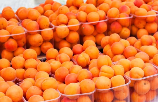 Fresh apricot on a market stall