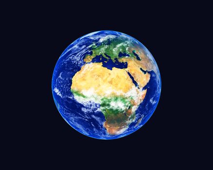 Earth Globe, Africa and Europe, high resolution image