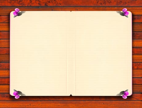 Blank notebook paper with line on the wooden background
