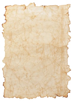 Old paper isolated on white background