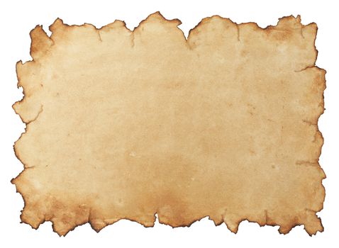 Old paper isolated on white background