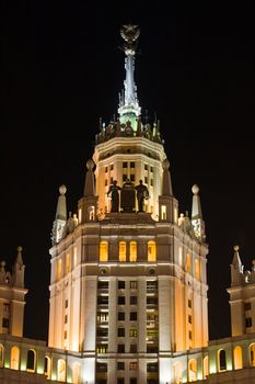 An old tower of the Kotelnicheskaya Embankment Building in Moscow