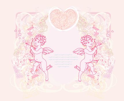 happy valentine's day card with cupid