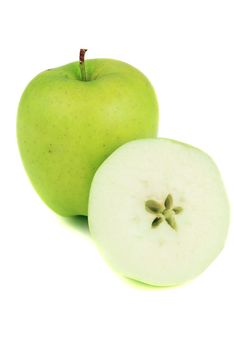 Fresh ripe green apple - Golden delicious - isolated 