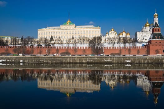 Famous Moscow Kremlin in winter, Russia