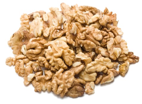 Walnuts isolated on white background