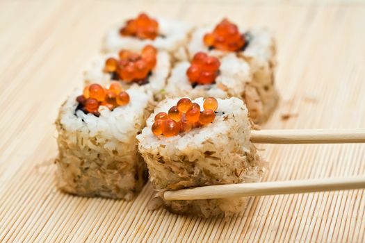 Traditional Japanese food Sushi, close-up