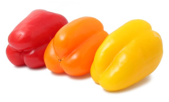 Bell peppers isolated on the white background