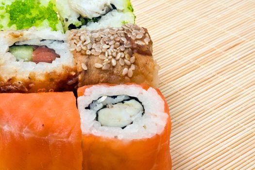Traditional Japanese food Sushi, close-up