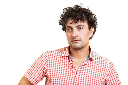 Portrait of a young man, isolated on white background