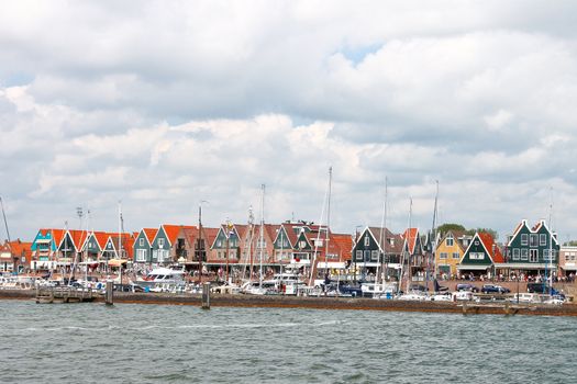 Ships in the port of Volendam. Netherlands 