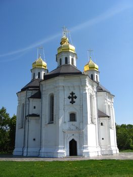 Beautiful church on a background of the blue sky