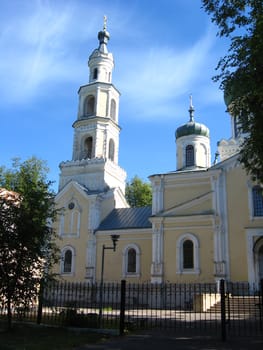 Beautiful church on a background of the blue sky