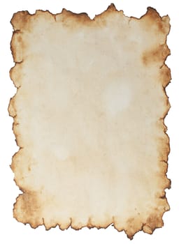 Old paper isolated on white background