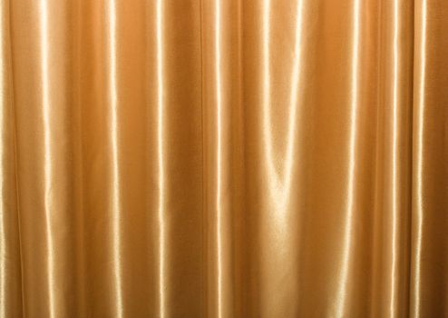Golden silk textile curtain background