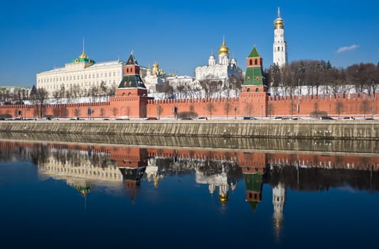 Famous Moscow Kremlin in winter, Russia