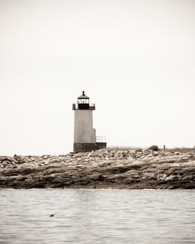 Straitsmouth Island Lighthouse was built in 1835 to mark the entrance to nearby Rockport Harbor.