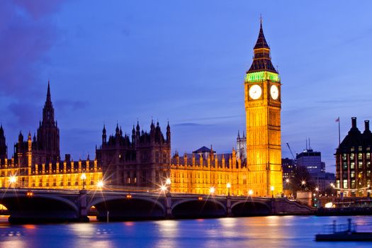 Big Ben Clock Tower and Parliament house at city of westminster, London England UK