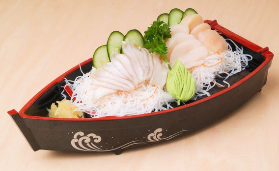japanese sashimi, mixed sashimi on background