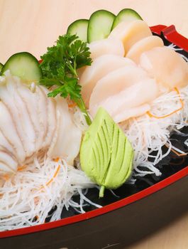 japanese sashimi, mixed sashimi on background