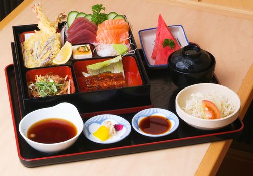 Japanese Bento Lunch set with background
