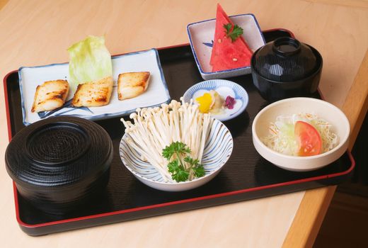 Japanese Bento Lunch set with background