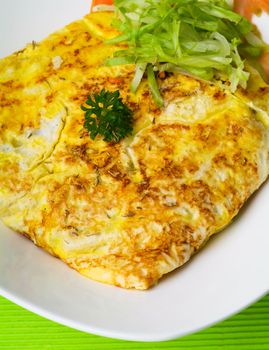 omelet with rice and fish sauce spicy.thai food.