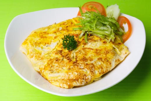 omelet with rice and fish sauce spicy.thai food.