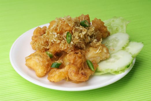 fried prawn food on the background