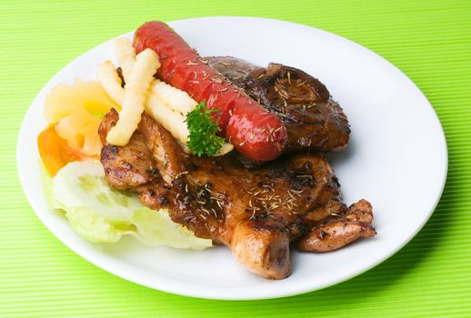 Chicken Steak with a vegetables.