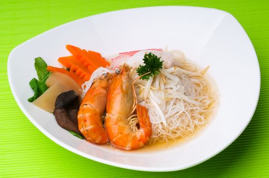 Prawn noodle - Malaysian food spicy noodles.