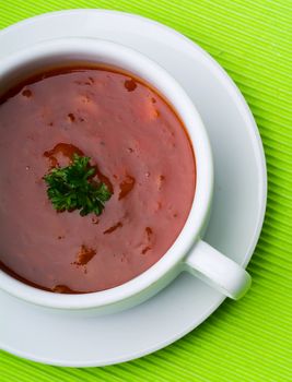 tomato soup. tomato soup on background