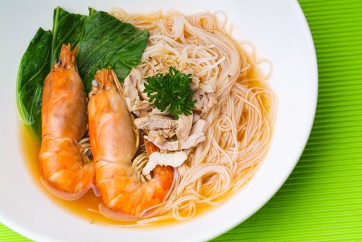 Prawn noodle - Malaysian food spicy noodles.