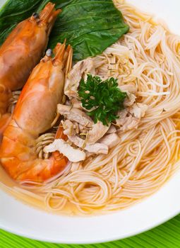 Prawn noodle - Malaysian food spicy noodles.