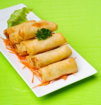 Spring Roll on background