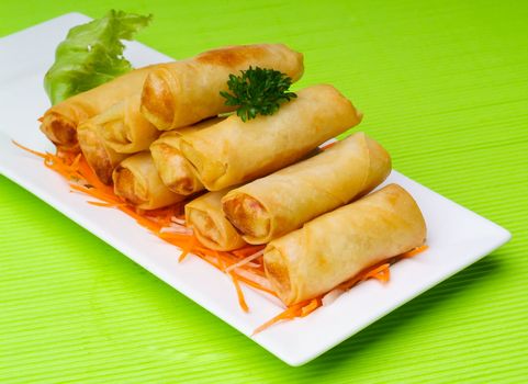 Spring Roll on background