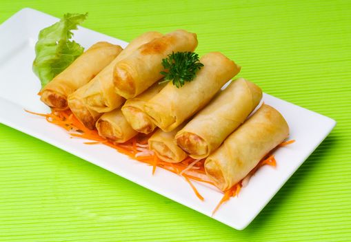Spring Roll on background
