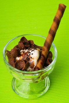 ice cream scoop. chocolate ice cream.