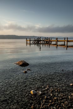 An old jetty at Starnberg Lake in Germany