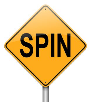 Illustration depicting a roadsign with a spin concept. White background.